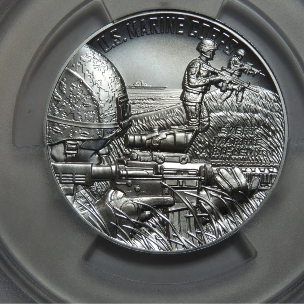 2022 P US Marine Corps Matte 2.5 Oz. Silver, Minted at Philadelphia Mint